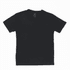 A black youth tee featuring a standard crew neck design and short sleeves. It has a brand logo.