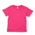 A pink youth surf essential tee featuring a classic crew neck design. The shirt has a label inside but no visible logos.
