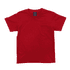 A red youth surf tee with a classic crew neck and short sleeves, featuring a brand logo on the label.