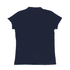A navy women's polo shirt featuring short sleeves and a classic collar, with a branding logo on the back.