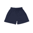 Youth Core Shorts in navy blue, featuring an elastic waistband and a logo on the side.