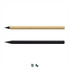 Two inkless pens, one in natural kraft and the other in black, displayed side by side with a logo below.