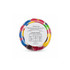 A clear can filled with assorted jelly beans in vibrant colours, featuring a branded label. 
