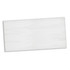 A large, white beach towel featuring a bordered edge and a branding logo. Suitable for leisure and outdoor activities.