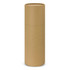 A cylindrical brown cardboard tube, designed for packaging, with a secured top and smooth surface.