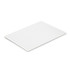 A notepad featuring lined pages, rectangular shape, and a clean white design, with a branding logo on it.