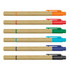 A set of six Kraft Pen highlighters in orange, red, green, blue, turquoise, and black with a natural kraft barrel design.