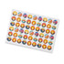 A sticker sheet featuring 26mm circle stickers with images of sunrises and sunsets in various colours.