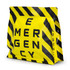 A large, yellow and black foil flat bottom pouch with a logo and bold striped design.