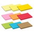 A variety of coloured sticky pads in yellow, pink, orange, green, red, and brown. Each pad contains 50 sheets.