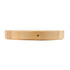 A round bamboo wireless charger with a smooth surface and a subtle logo, showcasing its natural wood texture.