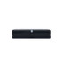 A black wireless charger featuring a sleek design and a logo, with a charging port on the bottom.