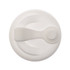 A reusable coffee cup lid made from RPET material, featuring a snap closure for easy access.