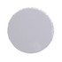 A round, white mint tin with a distinctively shaped lid. The surface is smooth and glossy, suitable for packaging mints.