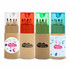 A set of colored pencils in tubes, featuring red, green, and blue tops, with a simple kraft paper design.