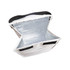 A white Sumo Cooler Lunch Bag interior with a silver insulated lining and black strap, featuring a logo.
