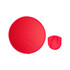 A red round item with a matching smaller pouch, designed for easy storage.