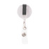 A retractable badge holder made from wheat straw, featuring a clip for attachment and a clear strap for securing badges.