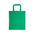A green cotton short handle tote bag with two handles.