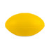 A yellow football stress reliever designed for fun and stress relief.
