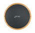 A round cheese board made of bamboo with a dark slate surface; features a logo in the centre.