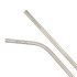 A drink bottle with two stainless steel straws, one straight and one bent, featuring a logo.