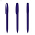 Three transparent plastic pens in a deep purple colour, featuring clips and smooth barrel designs.