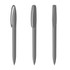 A set of three grey plastic pens with a sleek design and a logo present on the barrel.
