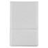 A compact mirror in white, featuring a textured finish, with a logo on the surface.