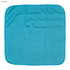A sky blue cooling face cloth with a textured pattern, featuring a logo in one corner.