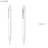 A white plastic pen with a sleek design and a clip, featuring a logo on the body.