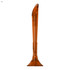 An orange plastic pen with a sleek design and a rounded top, featuring a logo on its surface.