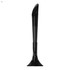 A plastic pen in a sleek, modern design, featuring a black colour and a rounded base. It has a logo on the side.