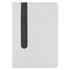 A grey Finch Notebook with a black mesh pocket on the front cover, featuring a simple design and a logo.