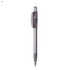 A plastic pen with a clear body and black ink. It features a transparent grip and a clip.