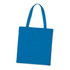 A blue cotton tote bag with two shoulder straps and a simple design, featuring a logo.