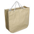 A large, beige paper bag with round corners and white rope handles. Features an internal logo.