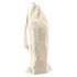 A natural coloured drawstring bag, perfect for storing a small Jenga set, featuring a simple design.