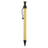 A recycled cardboard pen in natural beige with black accents and a clip, featuring a branding logo.