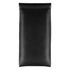 A rectangular black PU pouch with a textured surface and a simple design. It features a logo on the exterior.