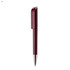 A burgundy plastic pen with a sleek design and silver accents, featuring a clip and ballpoint tip.