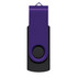 A purple and black Helix 16GB flash drive with a swivel design and a circular button.