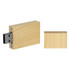 A bamboo USB flash drive in natural wood finish, featuring a removable cap and a simple design.