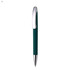 A metal pen in deep green with a silver clip and tip, featuring a logo.