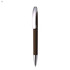 A metal pen in brown with a silver clip and tip, featuring a sleek design and a logo on the barrel.