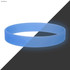 A dark blue silicone wristband with a smooth finish and a subtle glow effect.