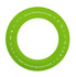 A silicone flyer in bright green featuring various icons and the text "Curious Minds Education Hub."