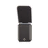 A LED compact mirror with a sleek design, featuring an illuminated interior for enhanced visibility.