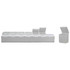 A white weekly pill box with individual compartments and clear lids, designed to organize medication for each day.