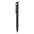 A sleek black metal pen with a clip, featuring a minimalist design and a smooth finish.